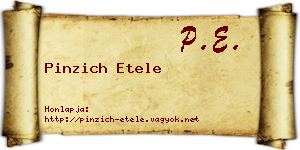 Pinzich Etele névjegykártya